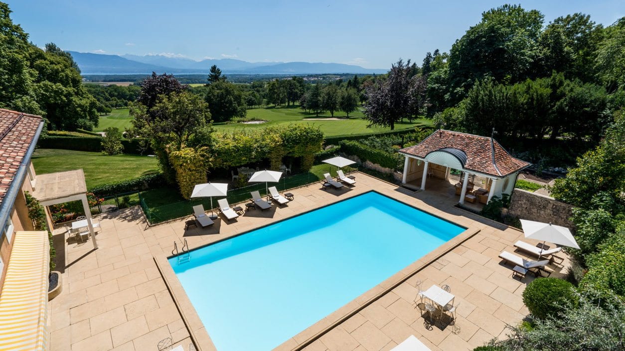 Photo vue étage piscine Bonmont