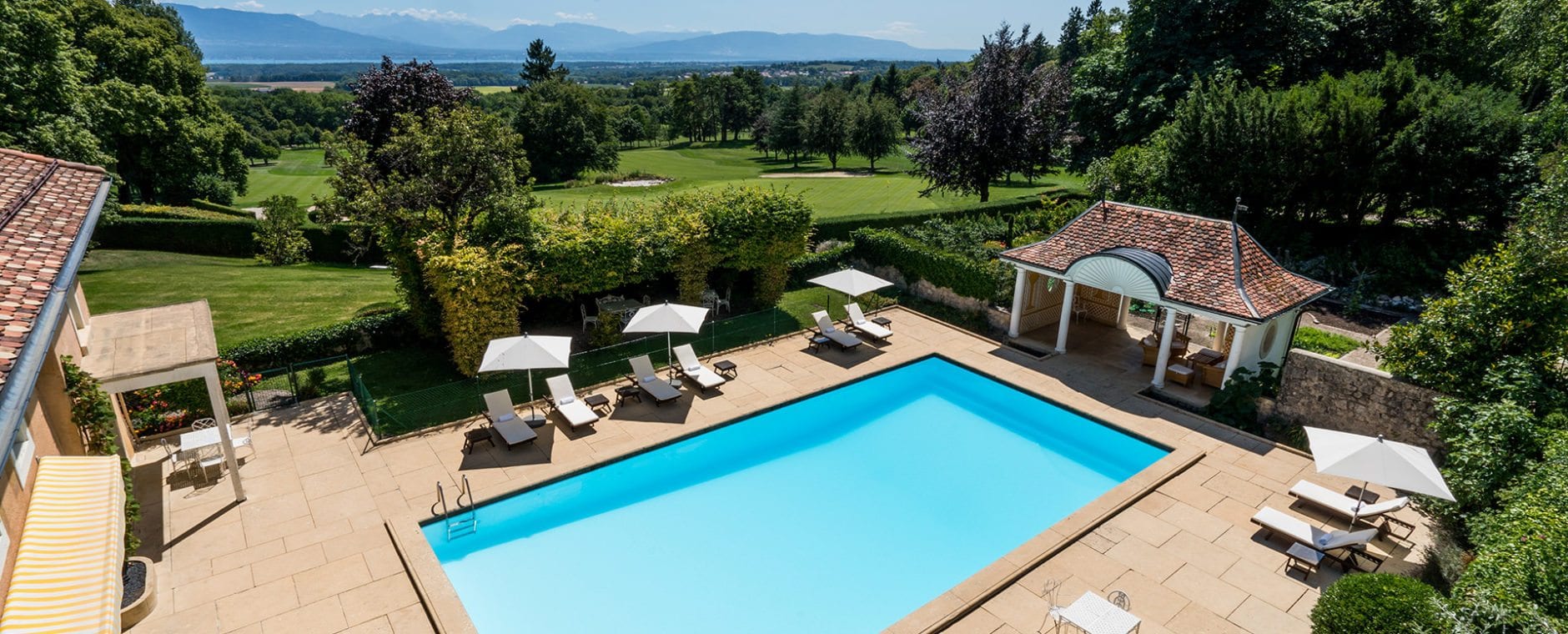 Photo vue étage piscine Bonmont