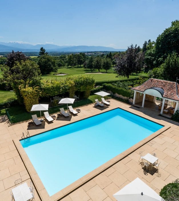 Photo vue étage piscine Bonmont