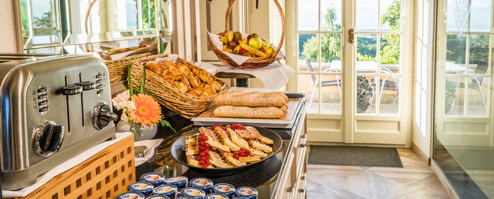 detail petit déjeuner restaurant château de Bonmont