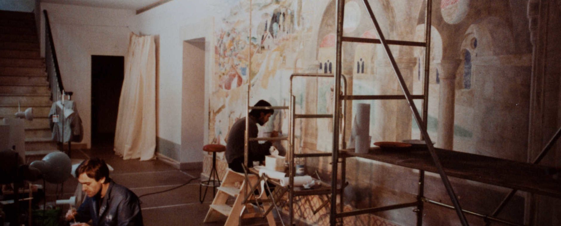 Restauration fresque principale lobby Bonmont